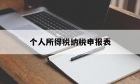 个人所得税纳税申报表(个人所得税纳税申报表在哪里打印)